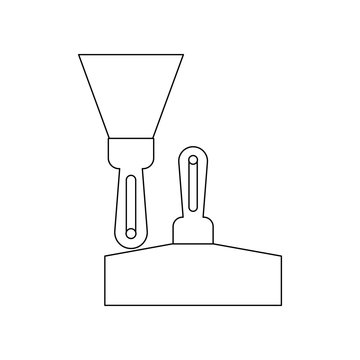 recommend clip art: color putty knife icon. Element of construction tools for mobile concept and web apps icon. Outline, thin line icon for website design and development, app development