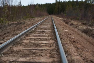 Fototapeta premium fragment of the railway. rails and sleepers