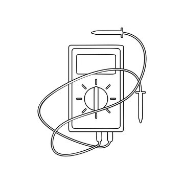 color voltmeter icon. Element of construction tools for mobile concept and web apps icon. Outline, thin line icon for website design and development, app development