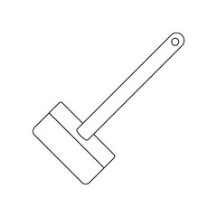 color wooden hammer icon. Element of construction tools for mobile concept and web apps icon. Outline, thin line icon for website design and development, app development