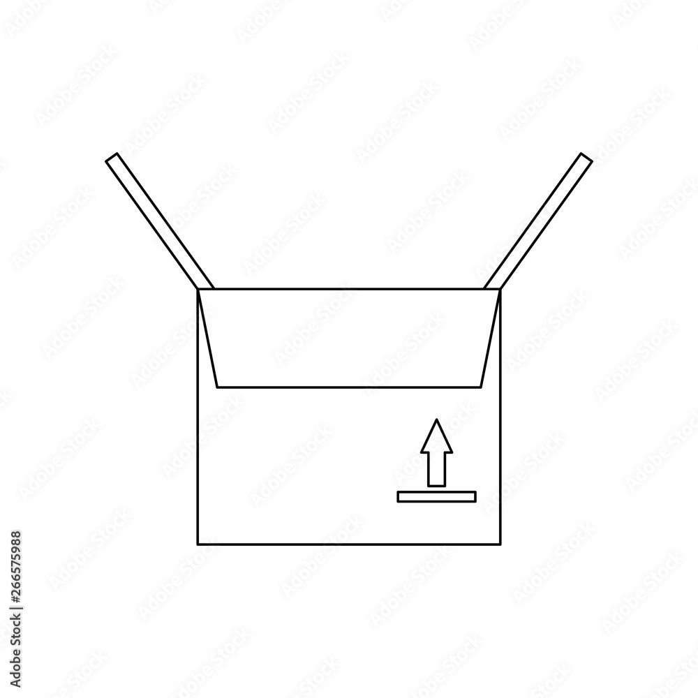 Poster color open box for transportation icon. element of construction tools for mobile concept and web app