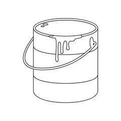 color paint bucket icon. Element of construction tools for mobile concept and web apps icon. Outline, thin line icon for website design and development, app development
