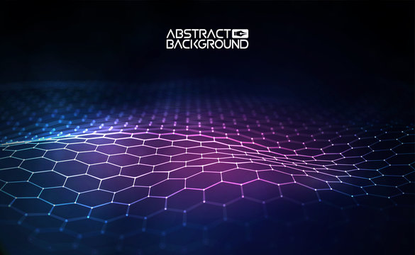 Futuristic hexagon vector illustration. Futuristic hexagon vector illustration. HUD element. Technology concept. 3d landscape. Big data. © RDVector