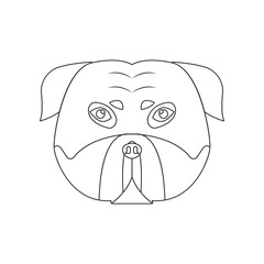 Pitbull face icon. Element of dog for mobile concept and web apps icon. Outline, thin line icon for website design and development, app development