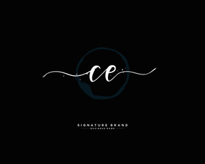 C E CE initial logo handwriting  template vector