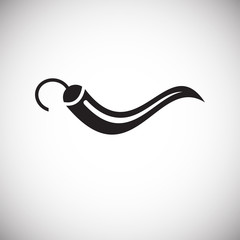 Red Hot pepper icon on background for graphic and web design. Simple vector sign. Internet concept symbol for website button or mobile app.