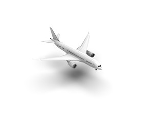 Airplane isolated on white 3D Rendering