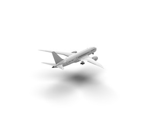Airplane isolated on white 3D Rendering