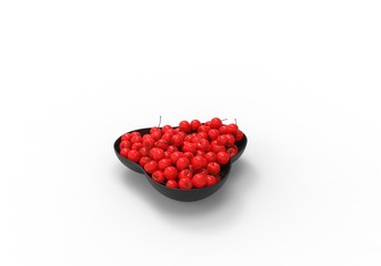 Cherry on white 3D Rendering