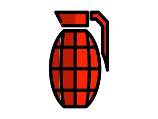 grenade filled line vector icon