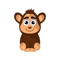 Obraz premium Isolated cute monkey on white background - Vector