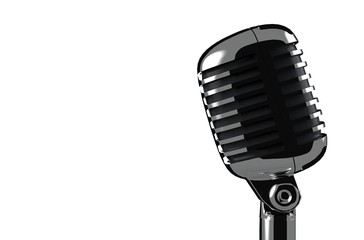 Fototapeta premium Microphone on white Background 3D Rendering