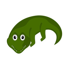 Isolated cute crocodile on white background - Vector