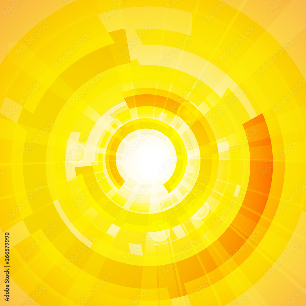 Wall mural Vector : Abstract yellow circles on yellow orange background