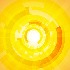 Vector : Abstract yellow circles on yellow orange background