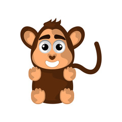 Obraz premium Isolated cute happy monkey on white background - Vector