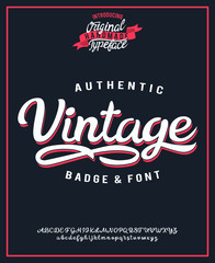 Vintage. Retro logo. original handmade typeface. Vector font and logo. Print on shirt or sticker. Vintage badge. 