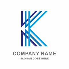 Monogram Letter K Business Company Vector Logo Design