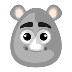 Isolated cute avatar of a rhino - Vector