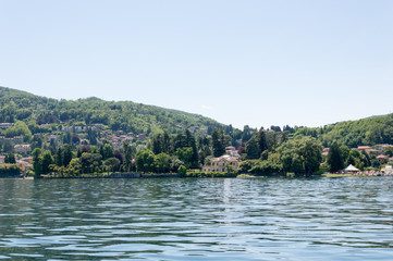 Fototapeta na wymiar Sunny day on the Lake Maggiore, northern Italy