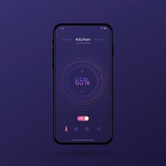 Dashboard UI and UX Kit. Control center design. Temperature control in the room. EPS 10.