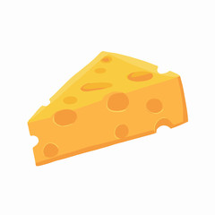 Piece of cheese. Cheese icon isolated vector illustration on white transparent background.