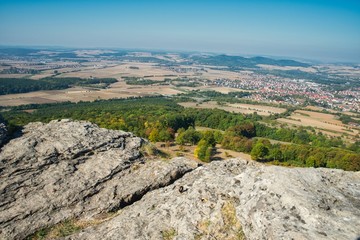 Aussicht vom Staffelberg ins Maintal bayern Oberfranken Deutschland