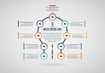 Bulb Color Line Infographic