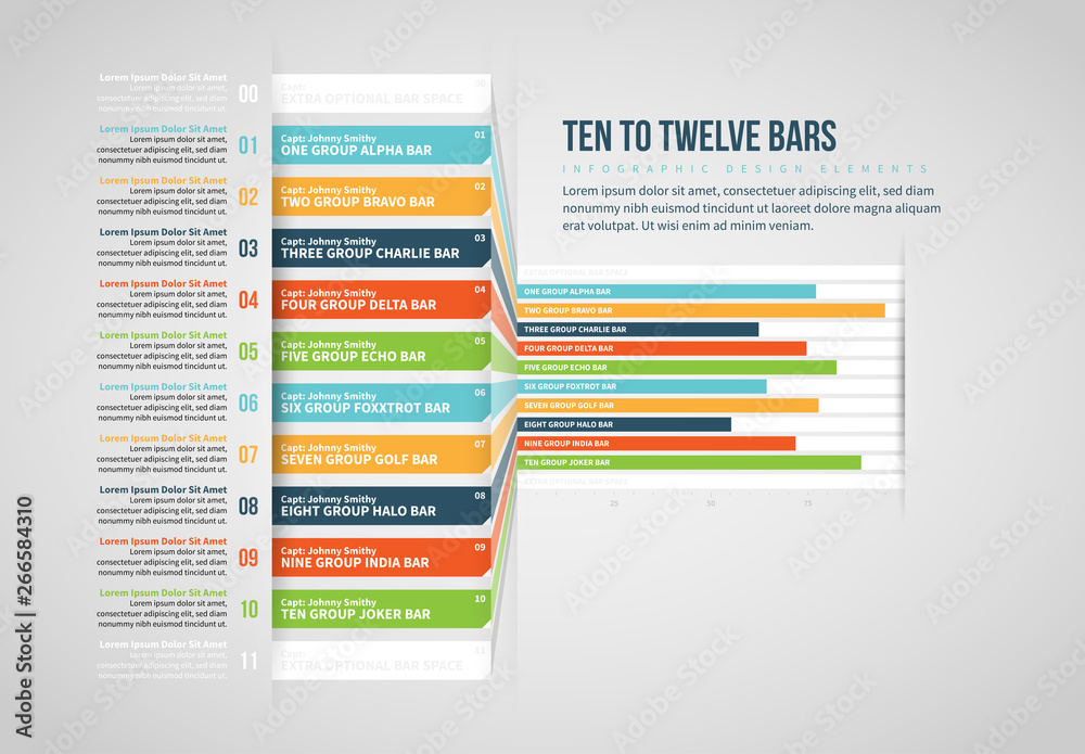 Wall mural ten to twelve bars infographic