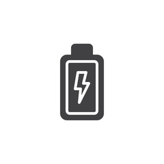 Battery charging vector icon. filled flat sign for mobile concept and web design. Charger battery power glyph icon. Symbol, logo illustration. Pixel perfect vector graphics