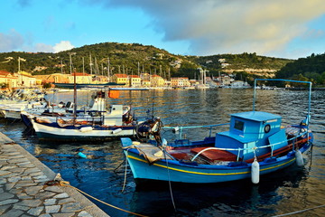 Fototapeta na wymiar Greece,island Paxos-sunrise in the harbor Gaios