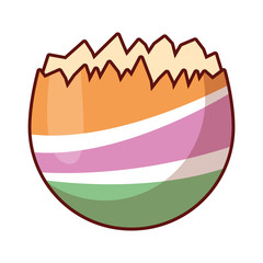 Cracked Easter egg colorful isolated