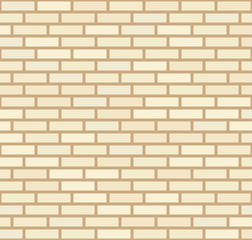 Vector beige and light yellow brick wall background. Old texture urban masonry. Vintage architecture block wallpaper. Retro facade room illustration