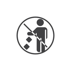 Do not litter prohibition sign vector icon. filled flat sign for mobile concept and web design. Keep it clean glyph icon. Symbol, logo illustration. Pixel perfect vector graphics