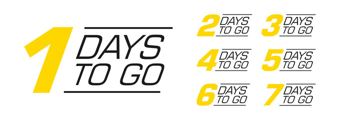 Number of days left. Set of vector emblems