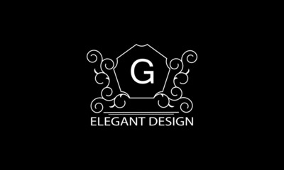 Monogram design with a letter. Vector logo business sign, restaurant, boutique, hotel, heraldry, jewelry. 