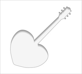 3D Heart shaped as guitar