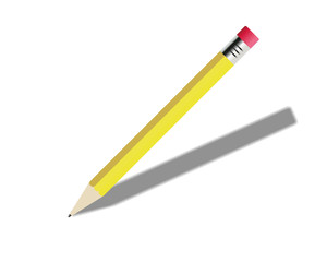 Yellow pencil against white