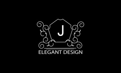 Monogram design with a letter. Vector logo business sign, restaurant, boutique, hotel, heraldry, jewelry. 