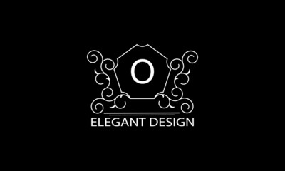 Monogram design with a letter. Vector logo business sign, restaurant, boutique, hotel, heraldry, jewelry. 