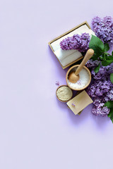 Spa and massage products with lilac