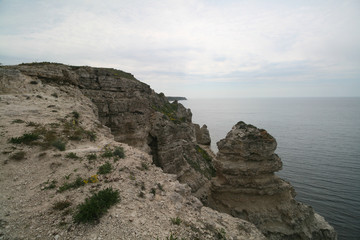 Fototapeta na wymiar Rocky shores of the Dzhangul, Crimea, Russia.