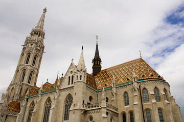 View of the church Matthias.Closeup.Budapest.Hungary.