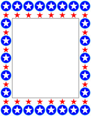 American card frame with stars with empty space for your text.