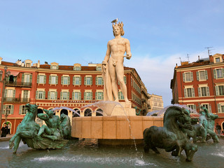 statue of neptune in Nice, France 