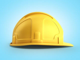 Hard hat background Construction tools 3d render on blue gradient
