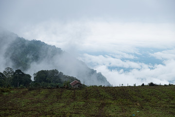 Fog and Mountain View in the Rainy Season.