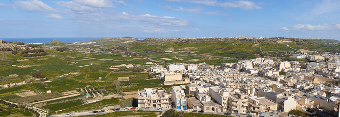 Naklejka premium View from the citadel, Victoria Rabat Gozo, panorama view