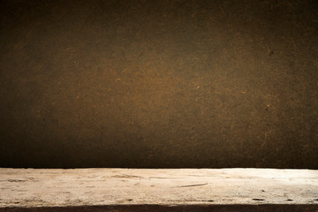 background barrel and worn old table of wood