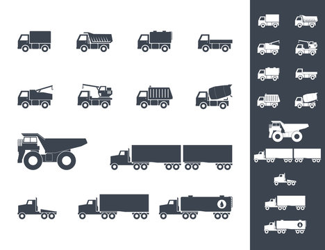 Truck, trucks icon set